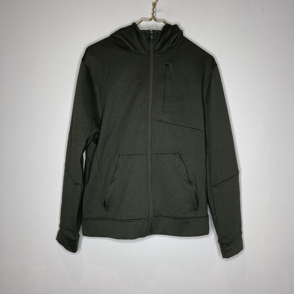 Lululemon Men's City Sweat Zip Hoodie Dark Olive Full Zipper Stretch LM3BC2S S - Picture 1 of 9